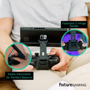 Fixture S2 Bundle Gaming Console Monitor and Controller Mount with Carrying Case Compatible with Nintendo Switch OLED and Pro Controller