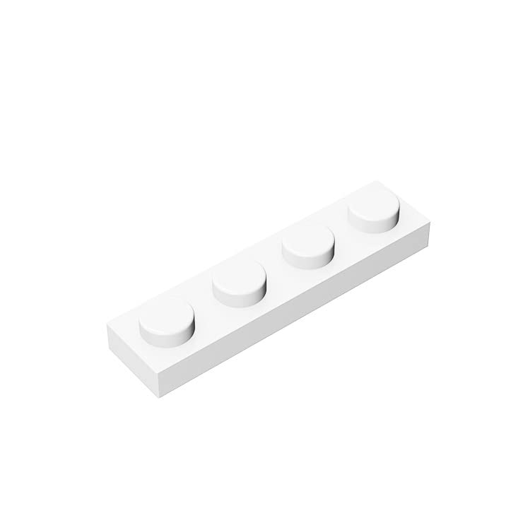 Classic Building Plate 1x4,100 Piece, Compatible with Lego Parts and Pieces 3710, Creative Play Set - 100% Compatible with Lego and All Major Brick Brands(Colour:White)