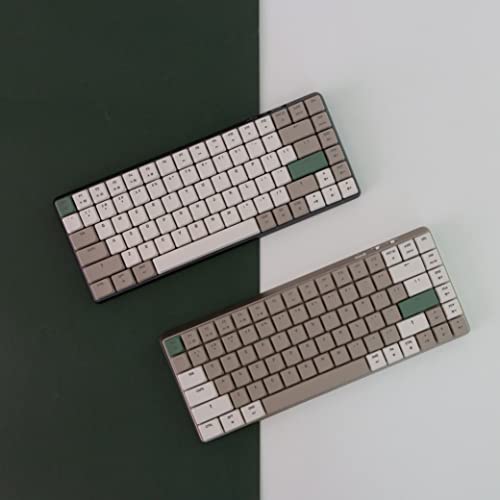 Azio Cascade Slim Mechanical Keyboard, 75% Layout, Low Profile Backlit RGB, Hotswap Switches and Keycaps, Wired USB-C or Bluetooth Wireless Connection (Gateron Brown Switches) (Forest Light)