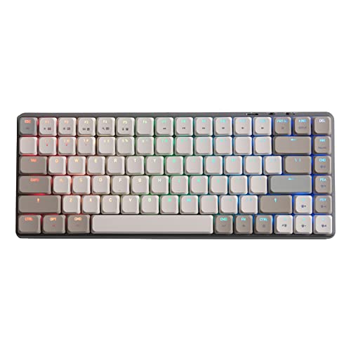 Azio Cascade Slim Mechanical Keyboard, 75% Layout, Low Profile Backlit RGB, Hotswap Switches and Keycaps, Wired USB-C or Bluetooth Wireless Connection (Gateron Brown Switches) (Forest Light)