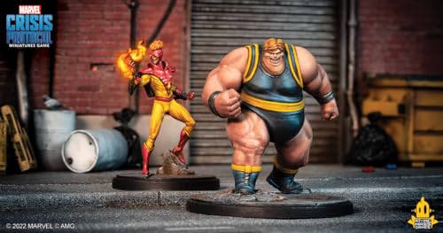 Atomic Mass Games Marvel: Crisis Protocol The Blob and Pyro Character Pack - New Mutant Additions! Tabletop Superhero Game, Ages 14+, 2 Players, 90 Minute Playtime, Made