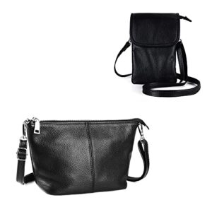 befen Black Small Cell Phone Crossbody Purses + Medium Envelope Crossbody Bags for Women