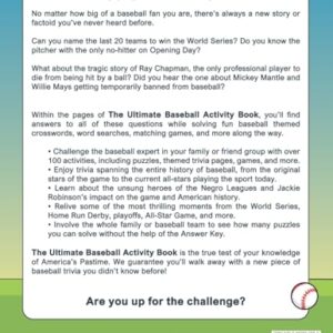 The Ultimate Baseball Activity Book: Crosswords, Word Searches, Puzzles, Fun Facts, Trivia Challenges and Much More for Baseball Lovers! (Perfect Baseball Gift)