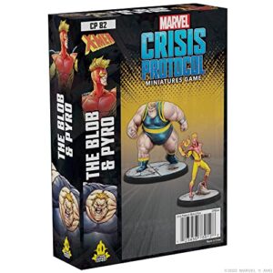 atomic mass games marvel: crisis protocol the blob and pyro character pack - new mutant additions! tabletop superhero game, ages 14+, 2 players, 90 minute playtime, made