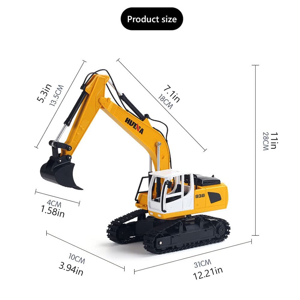 QIYHBVR 6CH Remote Control Excavator Toys Car, Excavator Trucks for Kids, Construction Dump Truck Vehicles, Construction Engineering Toys Digger, Gift for Boys Girls Ages 6 and Up