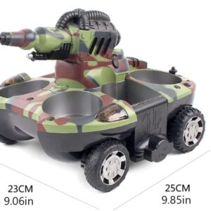 Beach Toys 360° Rotating RC Car 2.4G Remote Control Amphibious Waterproof Military Tanks and Ships RC Water Jet Deformation Fighting Vehicles Outdoor All Terrain RC Cars for Children