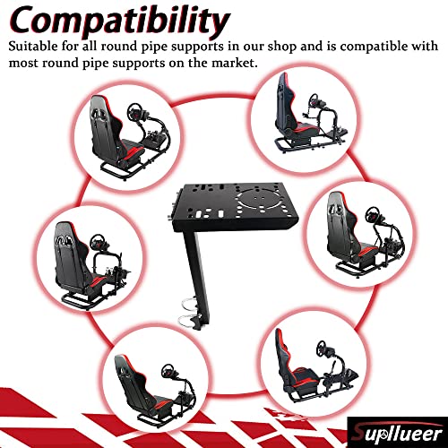 Supllueer Racing Simulator Stand Joystick Mount Accessory for Logitech G27 G29 G920 Pro Thrustmaster Saitek with Bolts 1 Plates, Excludes Gaming Equipment, only for some Wheel Holders