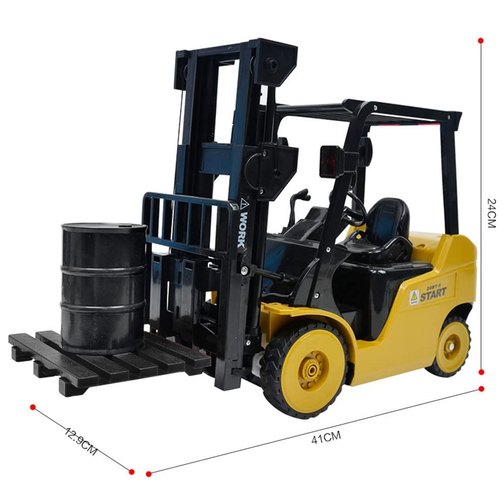 QIYHBVR Remote Control Forklift 1/8 Scale RC Forklift, 2.4Ghz RC Construction Engineering Forklift Toy Warehouse Truck Vehicle 11 Channel Toy Forklift with Light/Sound