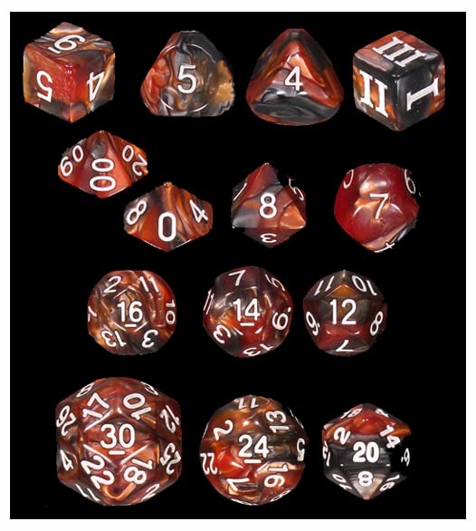 Mage Bullets - 14 Unusual Dice Set Approved for Use with Dungeon Crawl Classics - DCC - Unleashed Arcana