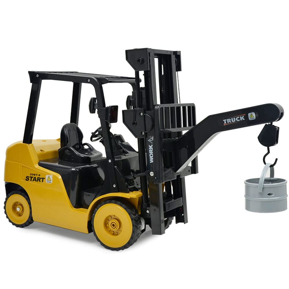 QIYHBVR Remote Control Forklift 1/8 Scale RC Forklift, 2.4Ghz RC Construction Engineering Forklift Toy Warehouse Truck Vehicle 11 Channel Toy Forklift with Light/Sound