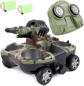 beach toys 360° rotating rc car 2.4g remote control amphibious waterproof military tanks and ships rc water jet deformation fighting vehicles outdoor all terrain rc cars for children