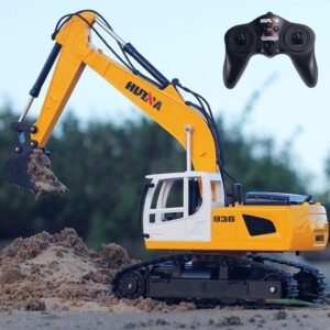 qiyhbvr 6ch remote control excavator toys car, excavator trucks for kids, construction dump truck vehicles, construction engineering toys digger, gift for boys girls ages 6 and up