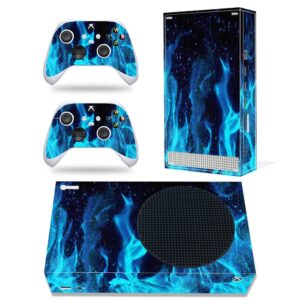 skin sticker for xbox series s console and wireless controllers, full protective vinyl decal cover wrap for xbox series s (blue)