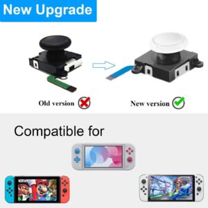 Joycon Joystick Replacement, Switch Joysticks Left/Right Analog Thumb Sticks for Nintendo Switch Joycon/Switch Lite/Switch OLED, Joycon Repair Kit with Thumbstick Caps & Drift Fix Tools