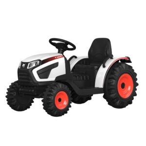 best ride on cars officially licensed bobcat farm tractor 12v battery powered ride on for 3-6 years old - kids' electric vehicles with dual speed mode, functional led lights & mp3 player