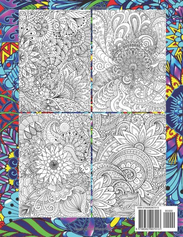 Amazing Patterns Adult Coloring Book: Featuring 54 Beautiful & Relaxing Pattern Designs for Stress Relief and Relaxation, with Floral and Mandala Patterns