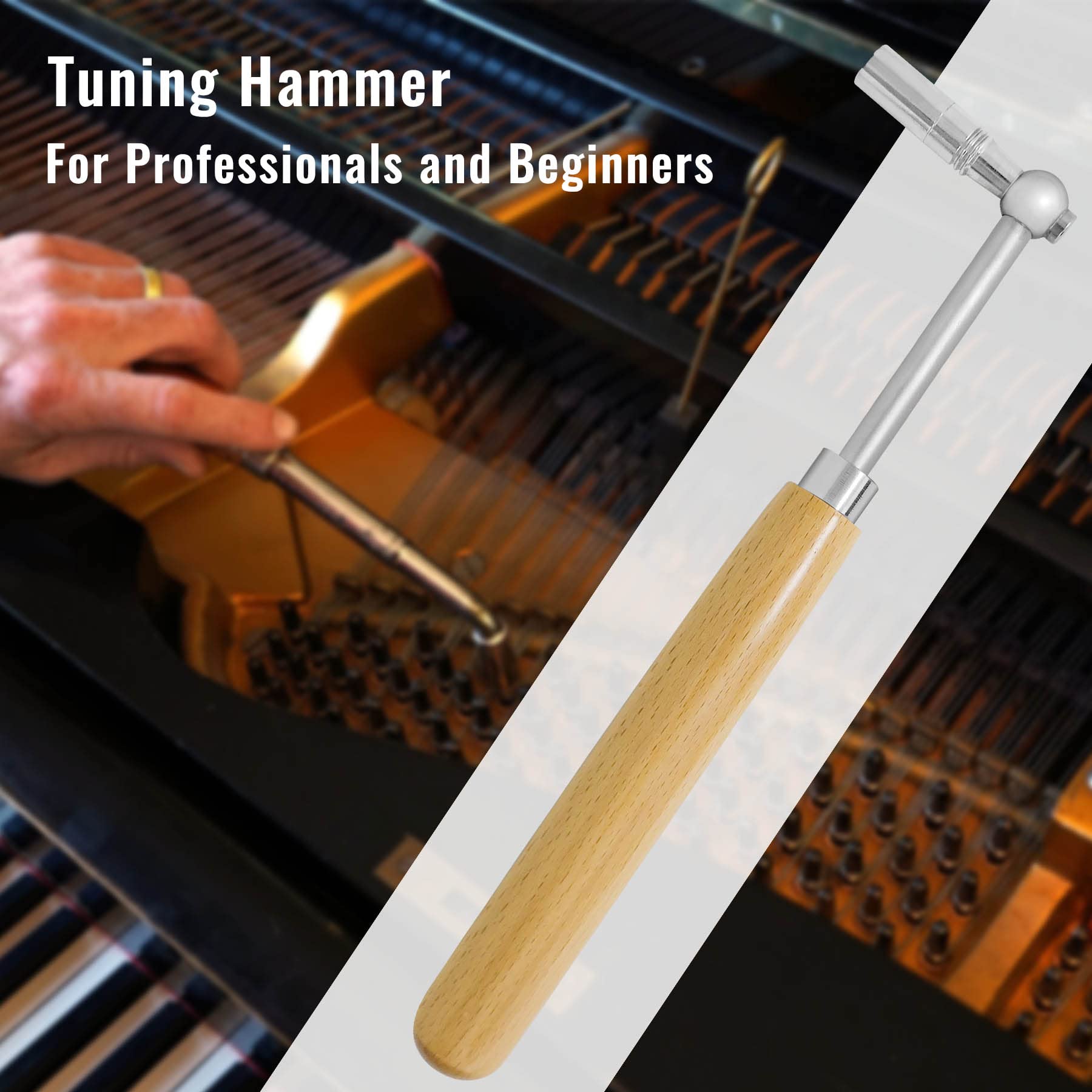 6 Pcs Piano Tuning Kit, Professional Piano Tuner Tools with Piano Tuner Hammer Mute and Piano Tuning Lever for Beginner and Professional Tuner