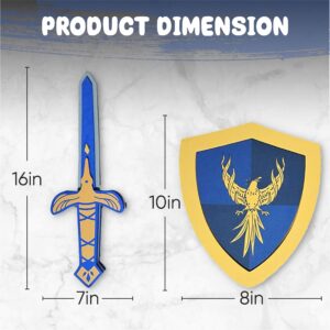 SENSORY4U Foam Sword and Shield Set Toy for Kids Imaginative Play - Pretend Toy Weapons for Role Play - Knight and Dragon Light Versus Dark