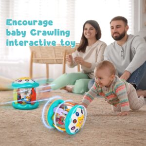 KGINAB Light Up Toys for Babies 6-12 Months, Musical Rotating Projector, Infant Early Education Developmental Learning Crawling for Baby Boy Girl 0-6 3-6 12-18 Months