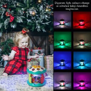 KGINAB Light Up Toys for Babies 6-12 Months, Musical Rotating Projector, Infant Early Education Developmental Learning Crawling for Baby Boy Girl 0-6 3-6 12-18 Months