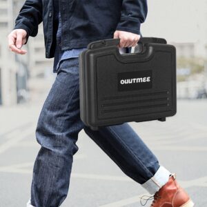 OUUTMEE Portable Hard Case 12.2" x 9.85" x 3.77" With Customizable Diced Foam Protects for Equipment,Electronics,Tools,Microphone,Recorder and More