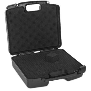 ouutmee portable hard case 12.2" x 9.85" x 3.77" with customizable diced foam protects for equipment,electronics,tools,microphone,recorder and more