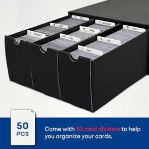 Fageverld Trading Cardboard Card Storage Box - with 12 600-Count & 50 Card Dividers, Collectors Card Organizer Box for MTG Baseball Card Collection