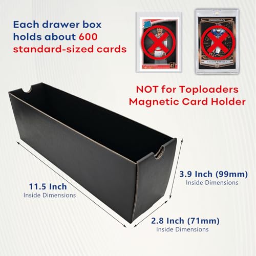 Fageverld Trading Cardboard Card Storage Box - with 12 600-Count & 50 Card Dividers, Collectors Card Organizer Box for MTG Baseball Card Collection