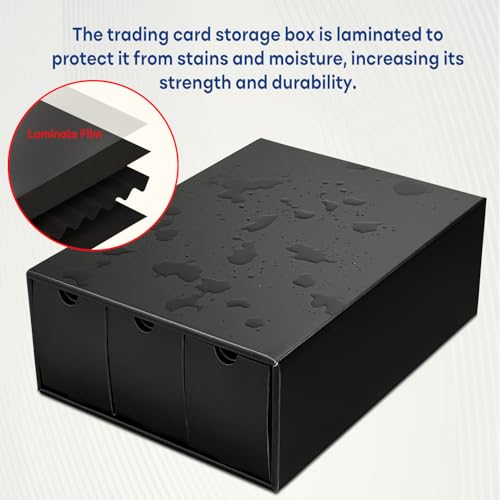 Fageverld Trading Cardboard Card Storage Box - with 12 600-Count & 50 Card Dividers, Collectors Card Organizer Box for MTG Baseball Card Collection