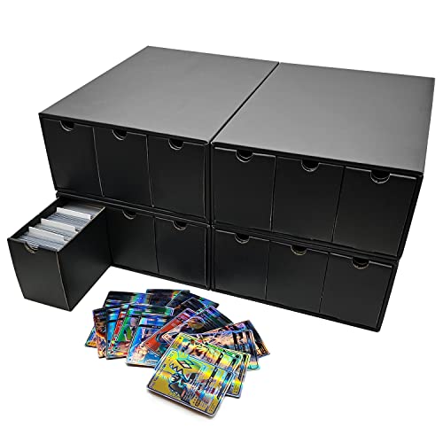 Fageverld Trading Cardboard Card Storage Box - with 12 600-Count & 50 Card Dividers, Collectors Card Organizer Box for MTG Baseball Card Collection