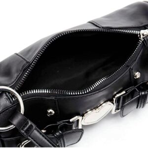 GESALOP Y2K Purse Love Vintage Shoulder Bag Women's Handbag Aesthetic Small Purse Gothic Purse Grunge Accessories (Black)