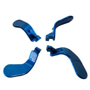 4 pcs Trigger Paddles and 2 Interchangeable D-Pads Metal Stainless Steel Replacement Parts for Elite Series 2 and Xbox one Elite Controllers (Blue - Plating)