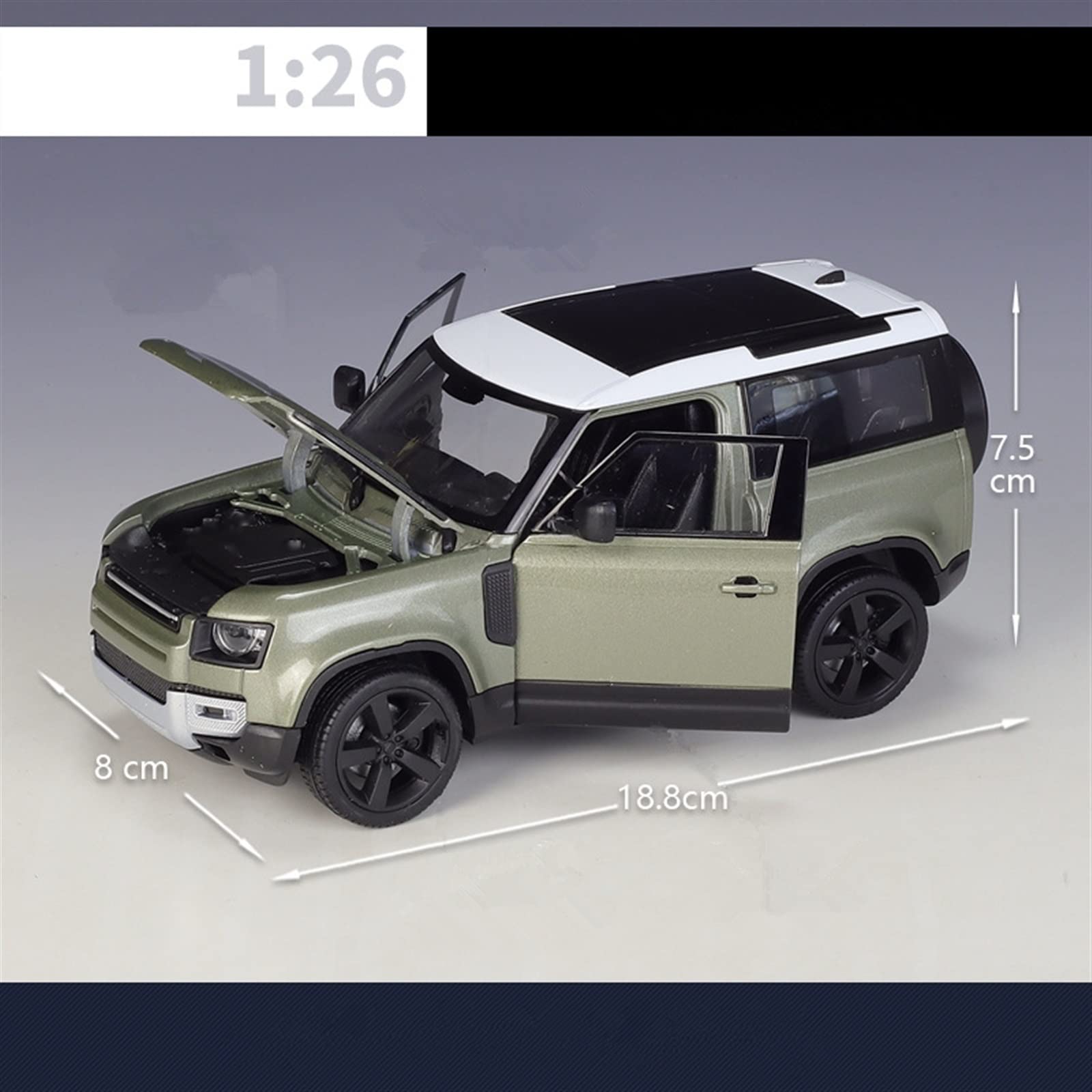 Car Diecast Model Alloy Car Model Diecasts Metal Vehicles Car Model Childrens Toys Gift 1/26 2020 for Land Rover for Defender 90 (Color : White)