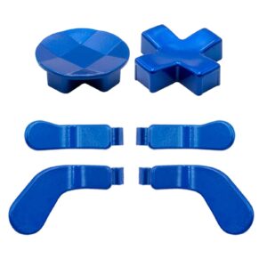 4 pcs trigger paddles and 2 interchangeable d-pads metal stainless steel replacement parts for elite series 2 and xbox one elite controllers (blue - plating)