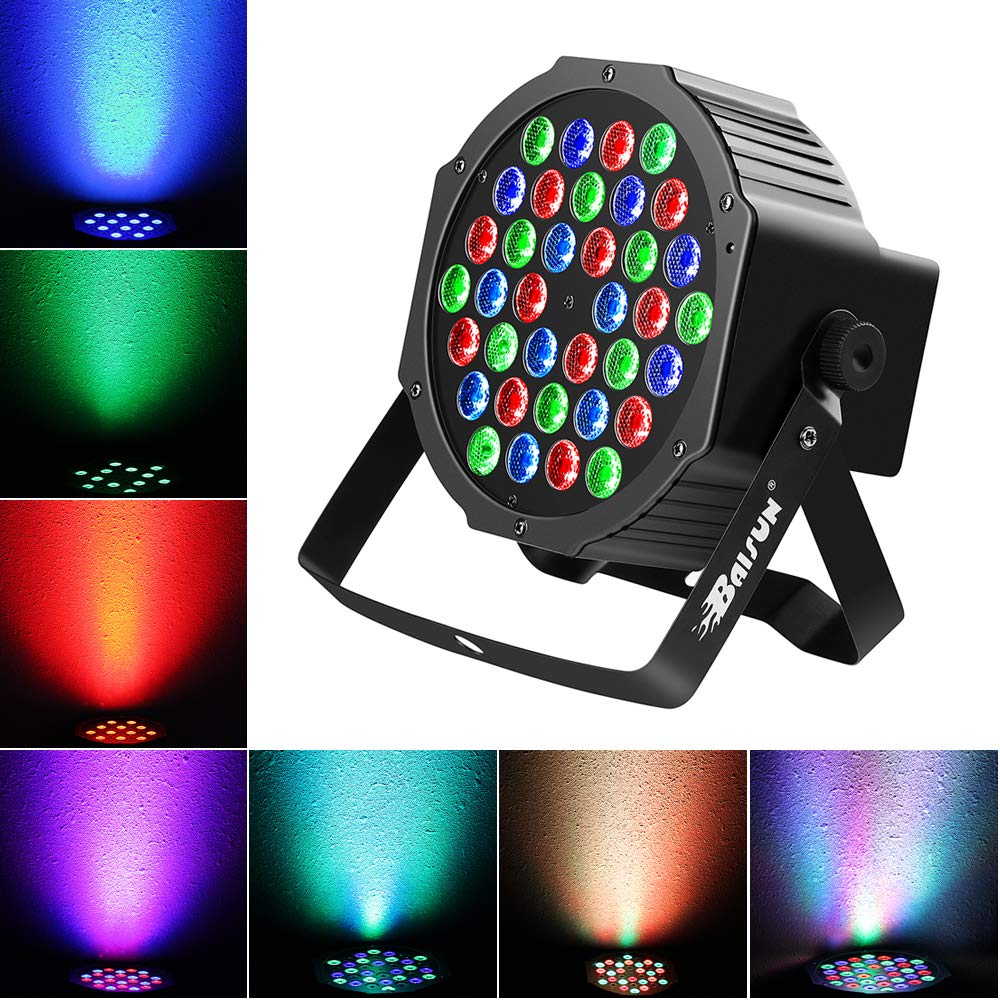 2 Pack Stage Lights 36 LED DJ Lights RGB Par Lights Uplights Stage Lighting Remote & DMX Controlled Party Lights for Wedding Christmas Birthday Disco Music Show