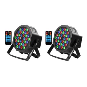 2 pack stage lights 36 led dj lights rgb par lights uplights stage lighting remote & dmx controlled party lights for wedding christmas birthday disco music show