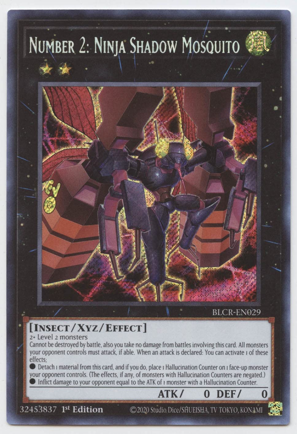 Number 2: Ninja Shadow Mosquito - BLCR-EN029 - Secret Rare - 1st Edition