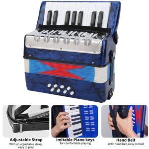 17 Key Kids Accordion, Piano Accordion Musical Instrument Beginners Educational Musical Instrument, Soft Sound, Portable and Easy to Learn