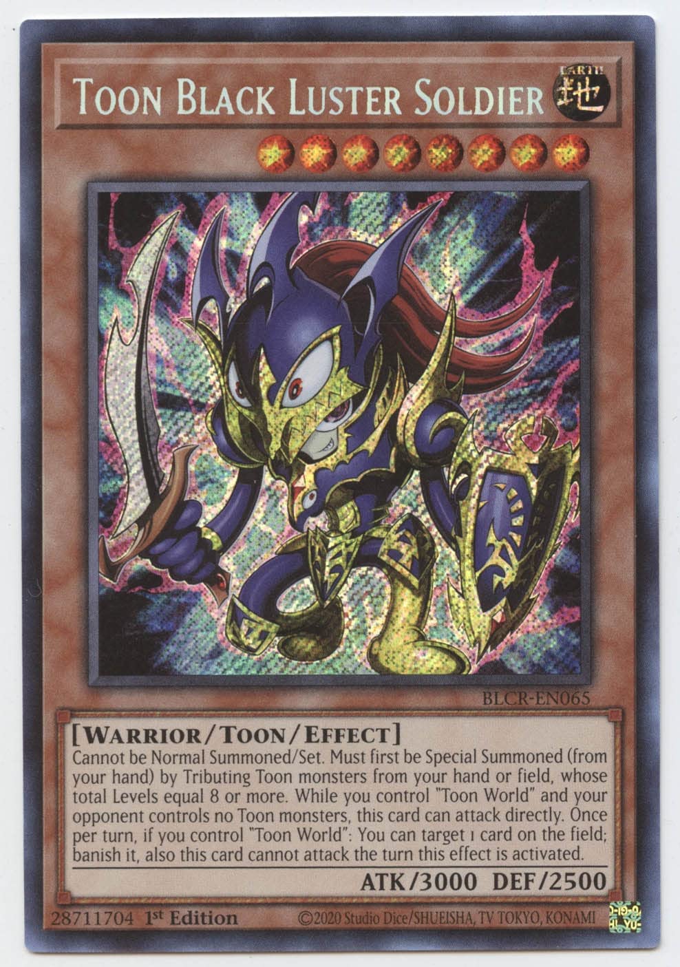 Toon Black Luster Soldier - BLCR-EN065 - Secret Rare - 1st Edition