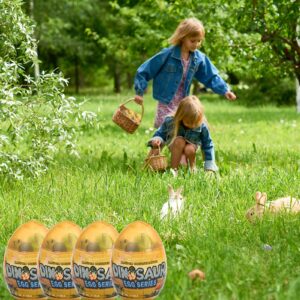 Kijamilee 4PCS Jumbo Easter Eggs with Dinosaur Pull Back Cars, Easter Eggs with Toys Inside, Large Plastic Filled Easter Eggs for Kids Easter Egg Hunt, Easter Basket Stuffers for Toddler Boys Girls