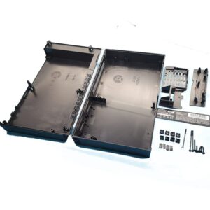 JMXLDS Replacement Top Bottom Full Housing Shell Cover Case with Screws Sticker for PS2 30000 3W Series Console Black