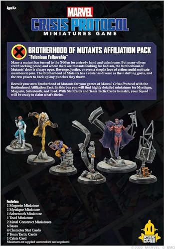 Marvel: Crisis Protocol Brotherhood of Mutants AFFILIATION PACK - Assemble The Mutant Revolution! Tabletop Superhero Game, Ages 14+, 2 Players, 90 Minute Playtime, Made by Atomic Mass Games