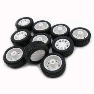 10pcs Toy Car Wheels 20mm Rubber Tire for 2mm Shaft DIY Model Accessories