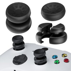 playrealm no falling off thumbstick extender & silicone grip cover 2 sets for xbox series x/s & xbox one s/x controller(turbo black)