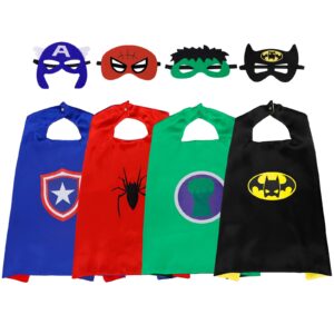 inpoto superhero capes for kids,heroes capes and masks fit for 4-12years old boy and girls dress up