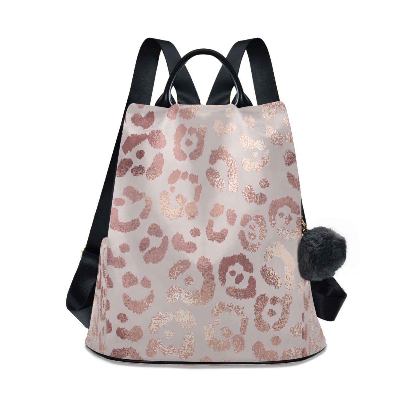 Women's Fashion Backpack Purses Handbags Leopard Print Cheetah Rose Gold Shoulder Bag Travel bag