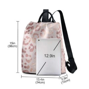 Women's Fashion Backpack Purses Handbags Leopard Print Cheetah Rose Gold Shoulder Bag Travel bag