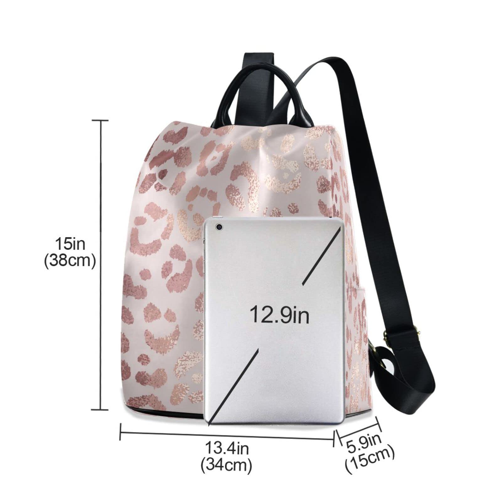 Women's Fashion Backpack Purses Handbags Leopard Print Cheetah Rose Gold Shoulder Bag Travel bag