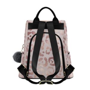 Women's Fashion Backpack Purses Handbags Leopard Print Cheetah Rose Gold Shoulder Bag Travel bag