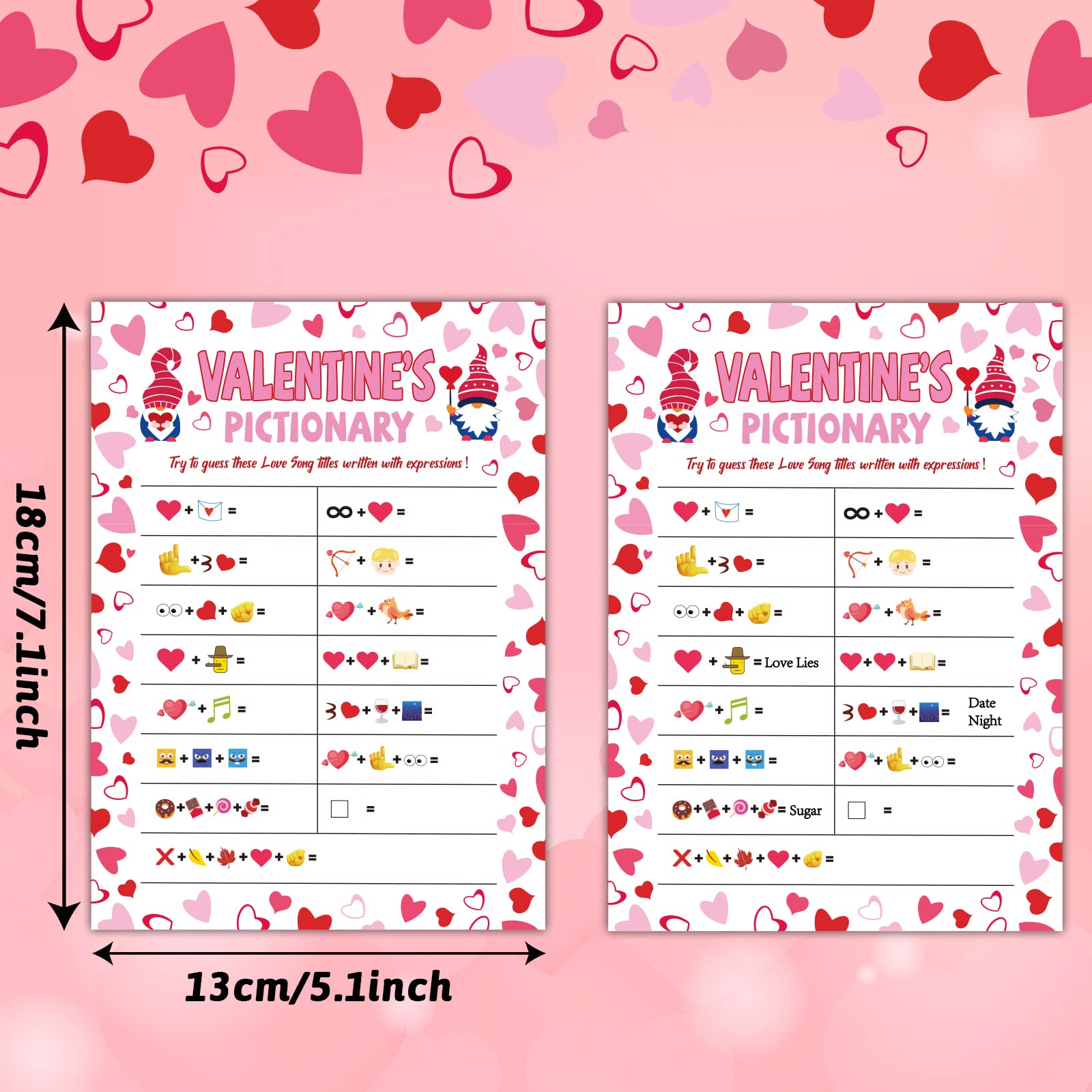 chiazllta 30 Players Valentine’s Day Party Games for Adults Valentines Classroom Trivia Game Favors Love Song Guessing Sing Me a Picture Valentines Party Activity for Large Groups Coworkers